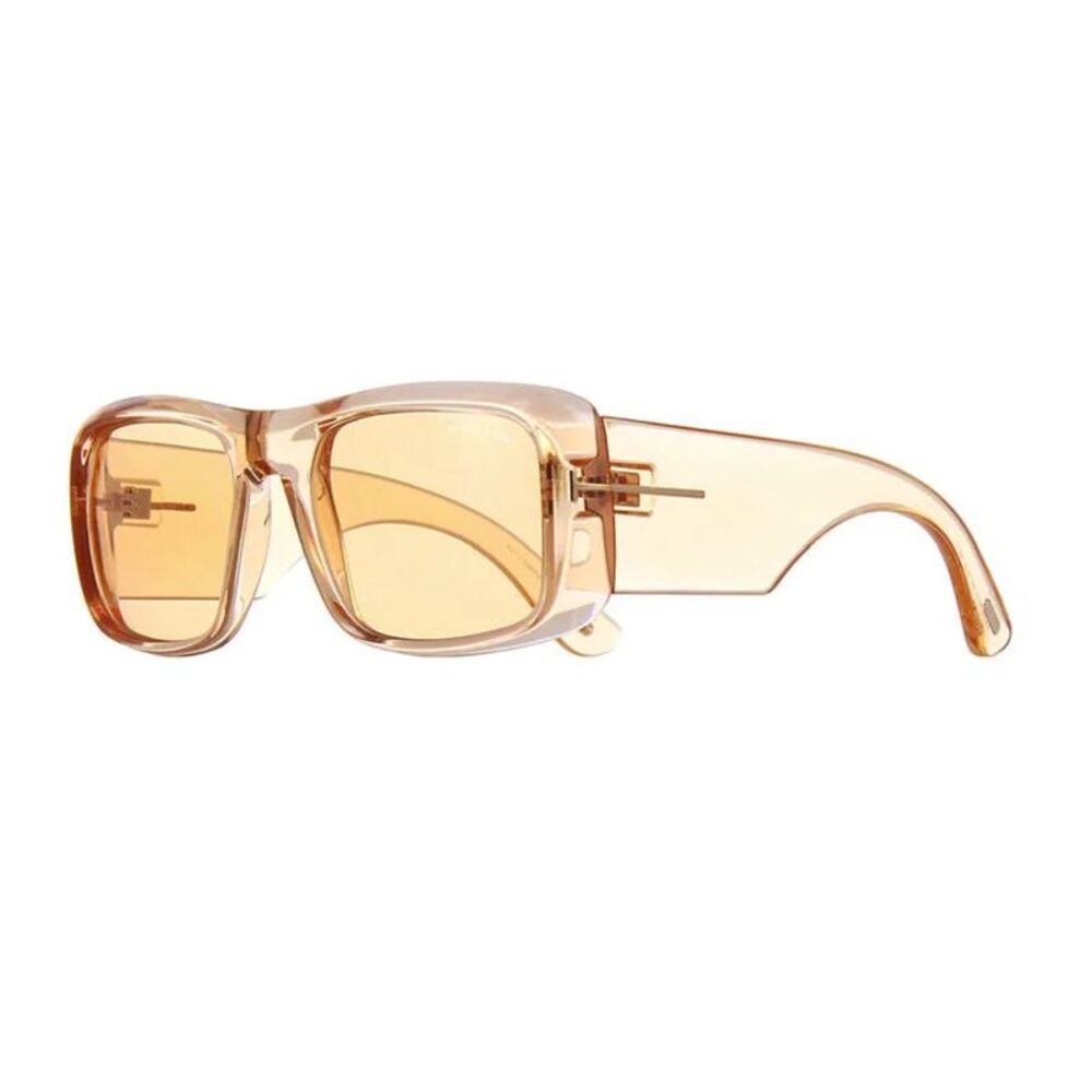 Tom Ford Sunglasses Square Full Rim, Orange Crystal Frame and Orange Lens